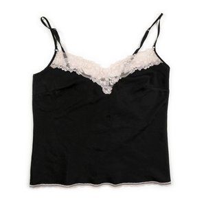 Victoria's Secret black satin camisole w/ lace trim size S